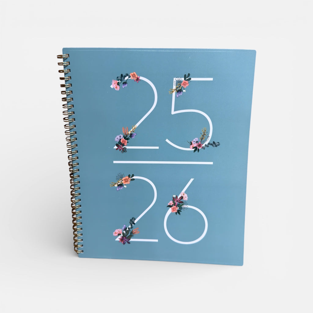 2025-2026 Planner w/ Floral Design & Spiral Binding