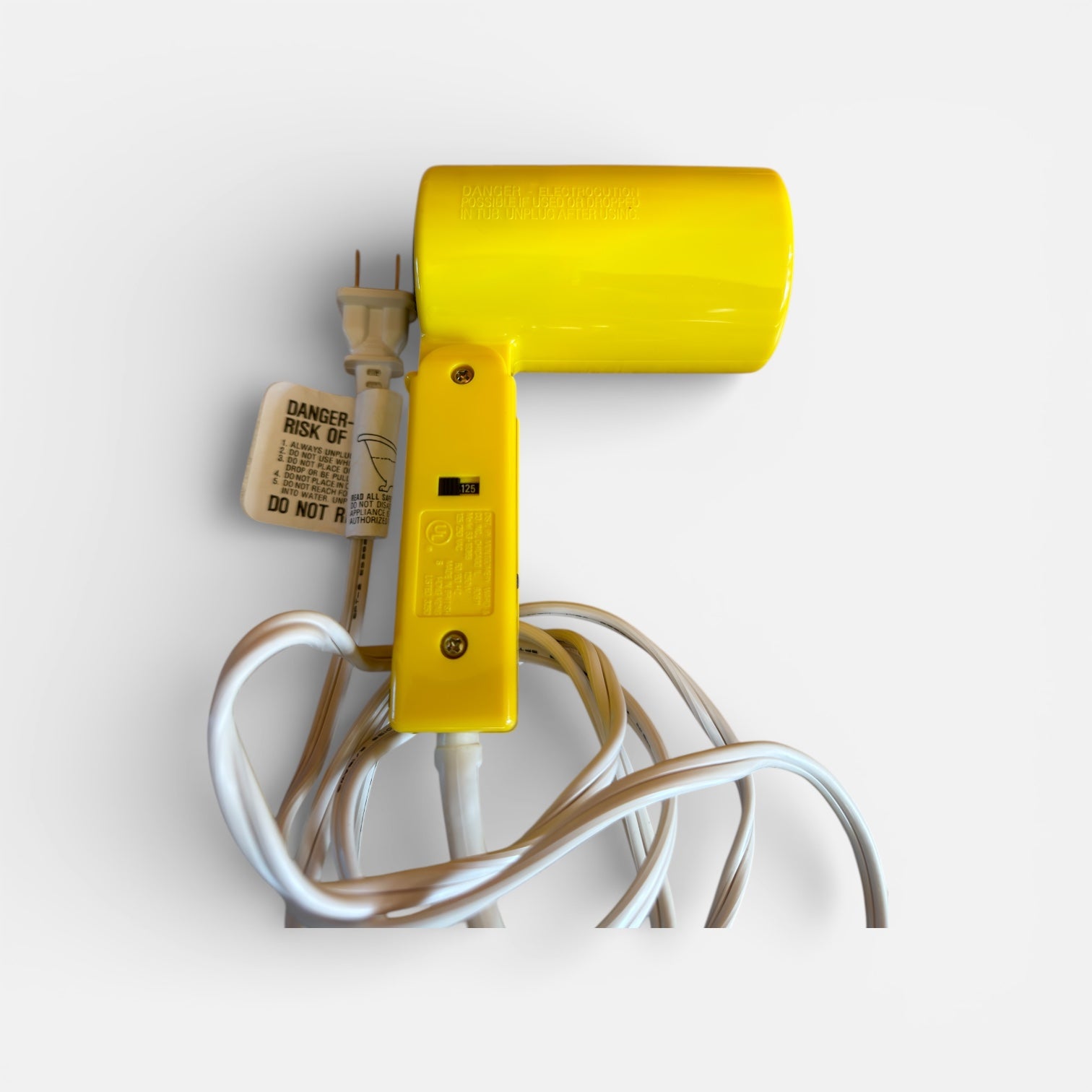 Vintage Conair Vagabond 1250 Yellow Compact Folding Hair Dryer