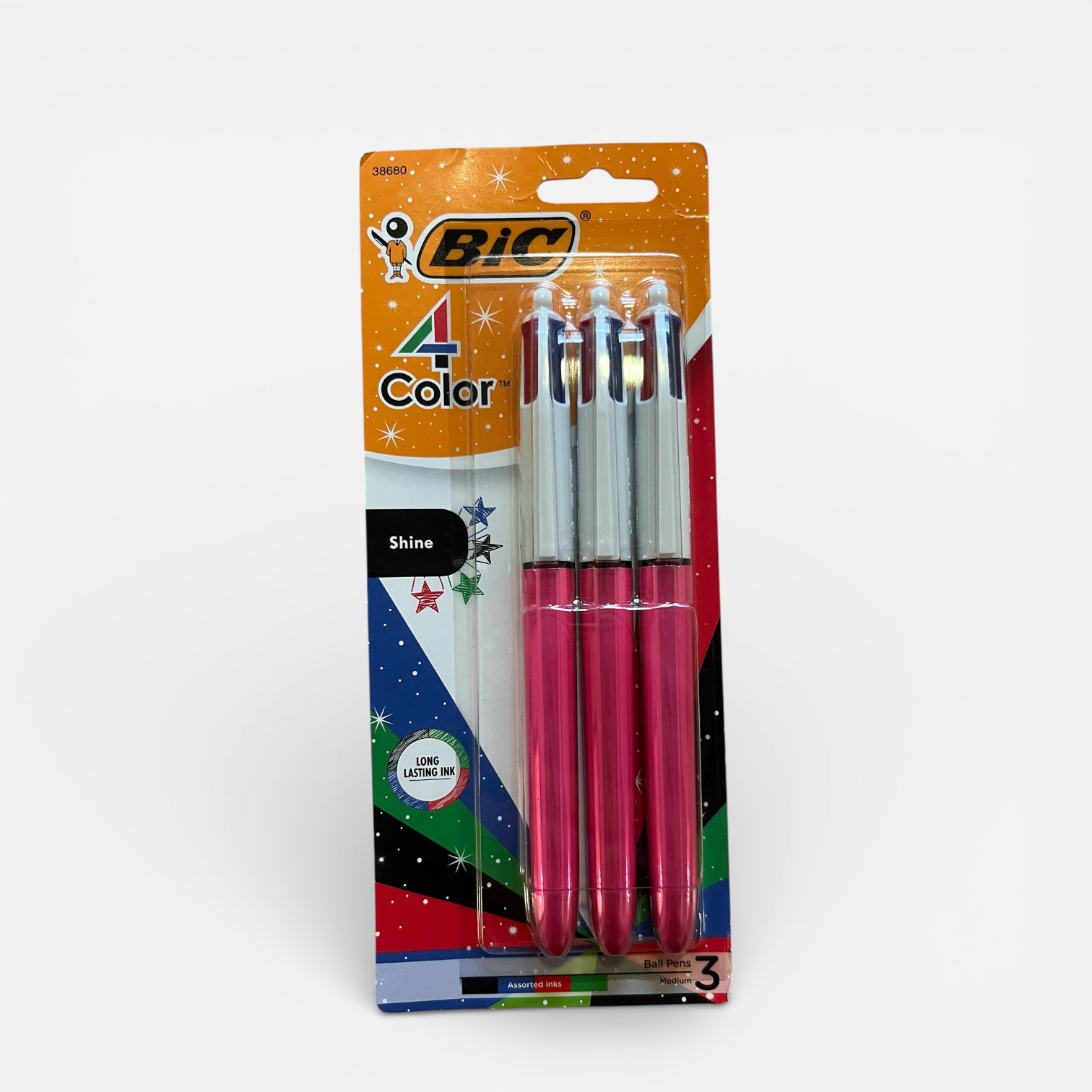Pack of 3 Bic® 4 Color™ Shine Ball Pens