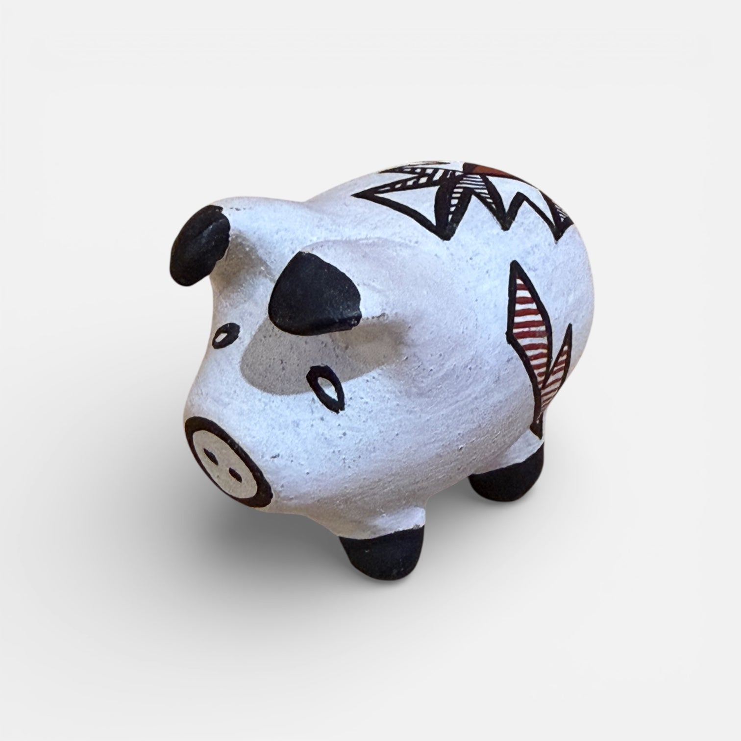 Hand-painted Pottery Pig 1.5"H