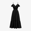 Vince Women's Black Twist Off the Shoulder Tiered Skirt Midi Dress Size 0