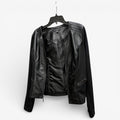 Black Alfani Faux Leather Motorcycle Jacket Size: PS Petite Small