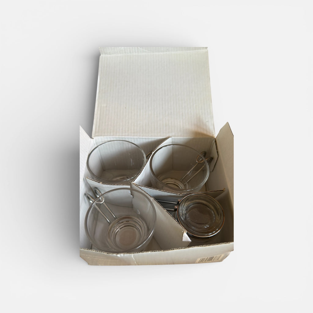 Set of 4 Glass Espresso Cups