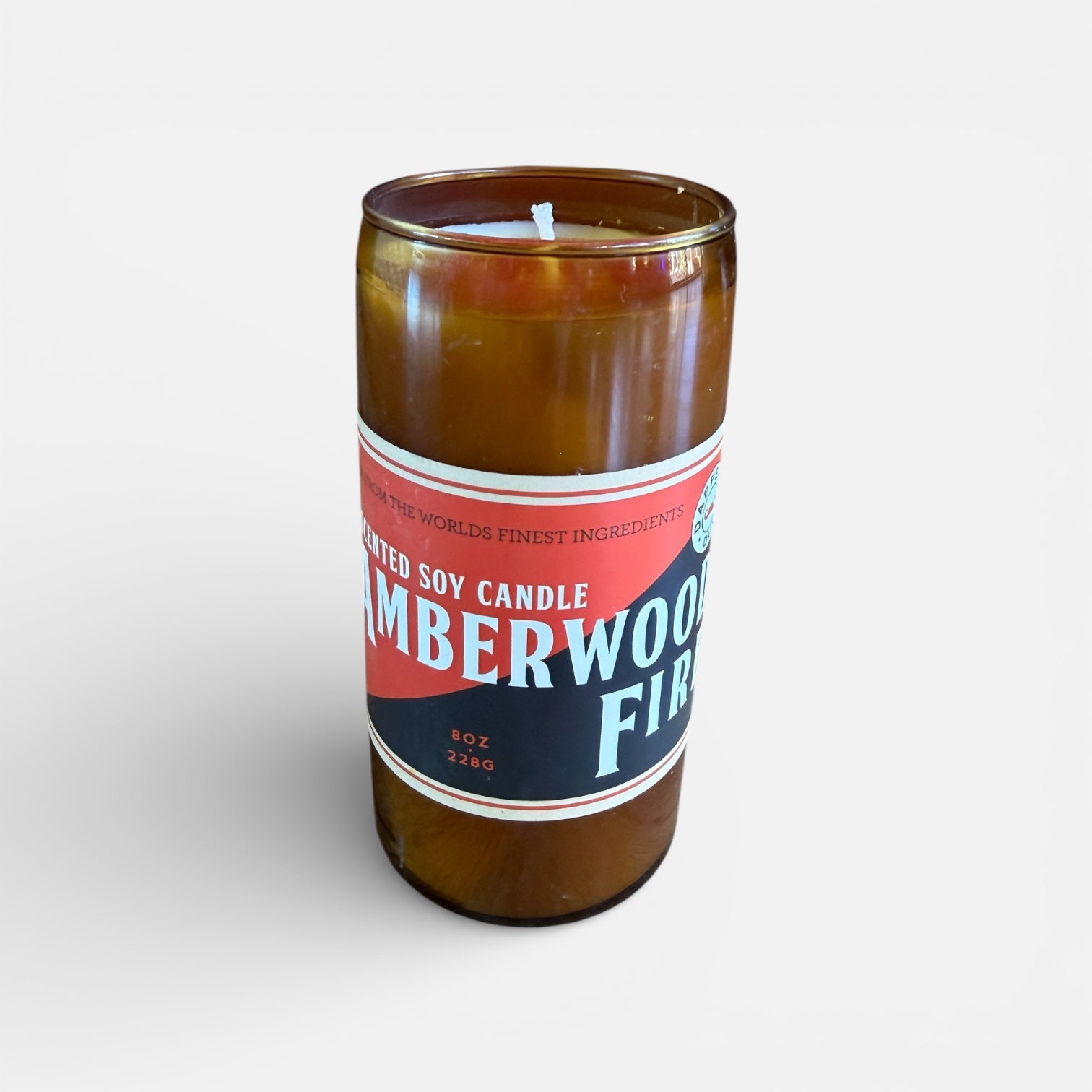 Amber Wood Fire Scented Soy Candle