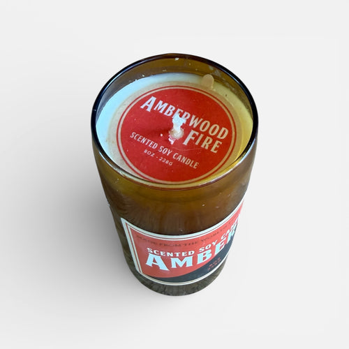 Amber Wood Fire Scented Soy Candle
