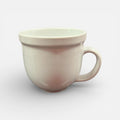 Vintage Style Pottery Barn Suppertime Du Jour White Ceramic Mug 4"D x 3.5"H