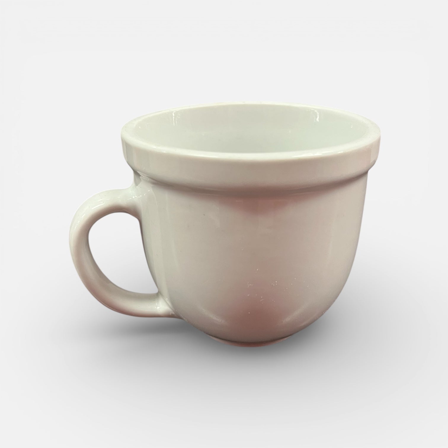 Vintage Style Pottery Barn Suppertime Du Jour White Ceramic Mug 4"D x 3.5"H