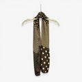 Talbots Black 100% Silk Scarf with Gold Polka Dots and Mesh Pattern