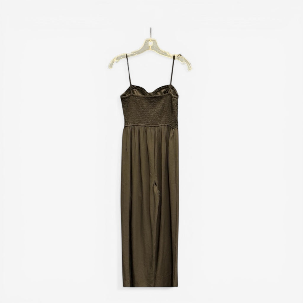 Women's Black Velvet Bustier Wide Leg Jumpsuit Size: S