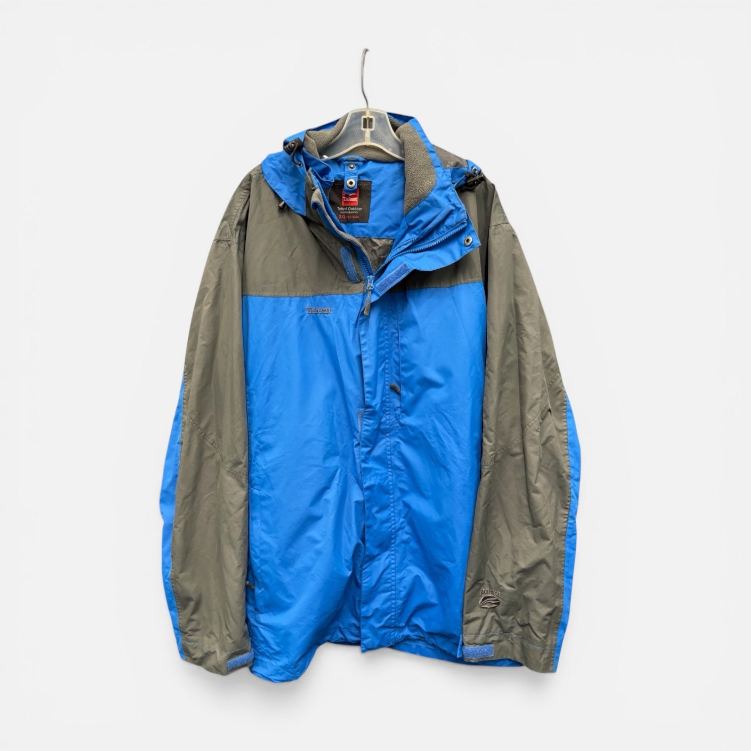 Telent Outdoor Two-tone Blue & Gray Rain Jacket Size: 3XL