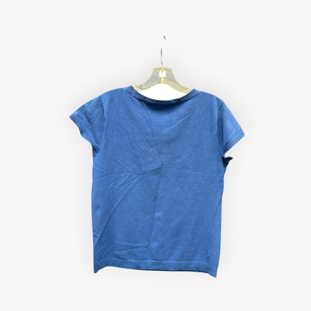 Calvin Klein Women's Blue Short Sleeve Knit Sweater Size: S