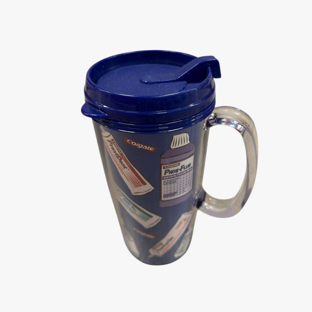 Vintage COLGATE Toothpaste Advertising Double-wall Insulated Travel Mug 16oz