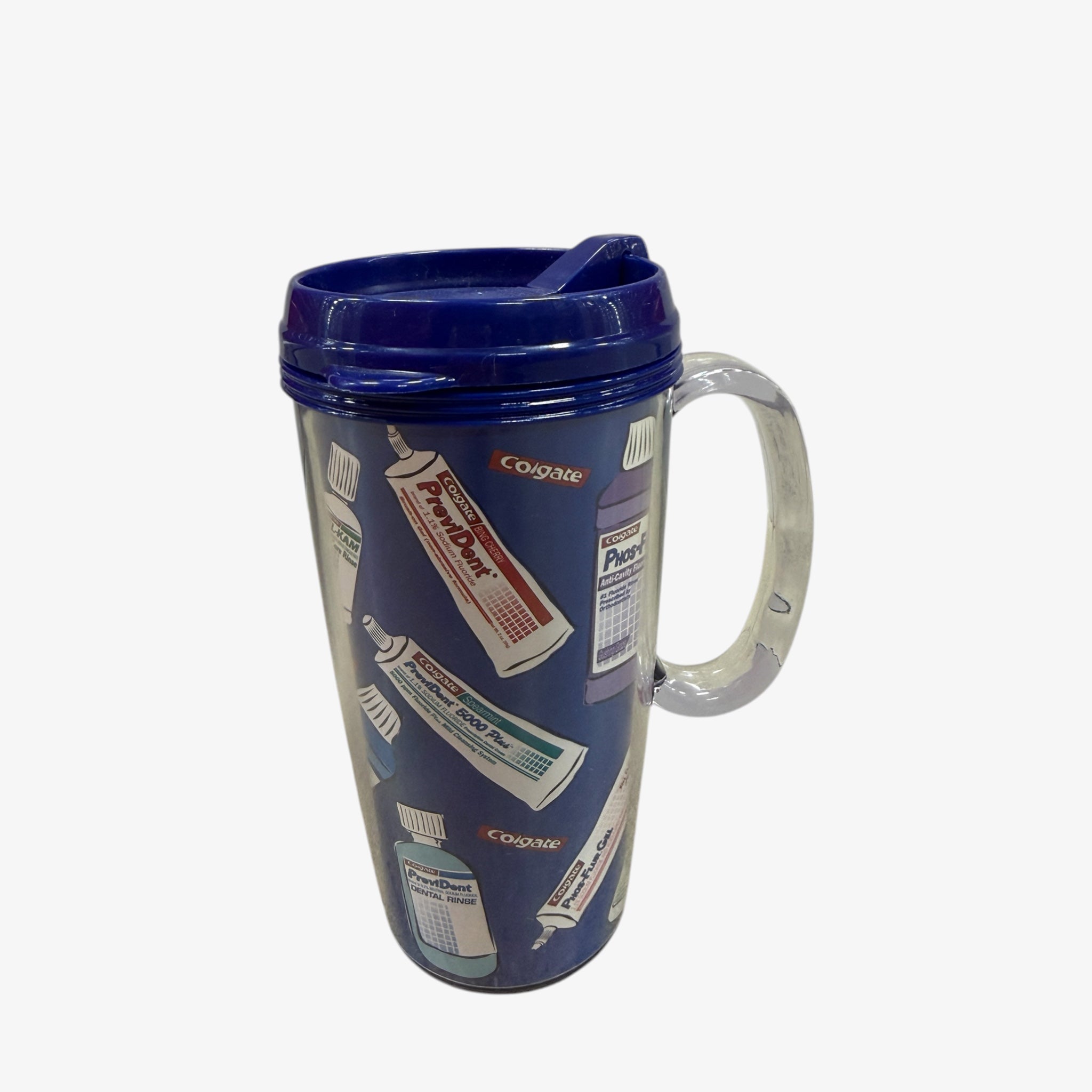 Vintage COLGATE Toothpaste Advertising Double-wall Insulated Travel Mug 16oz