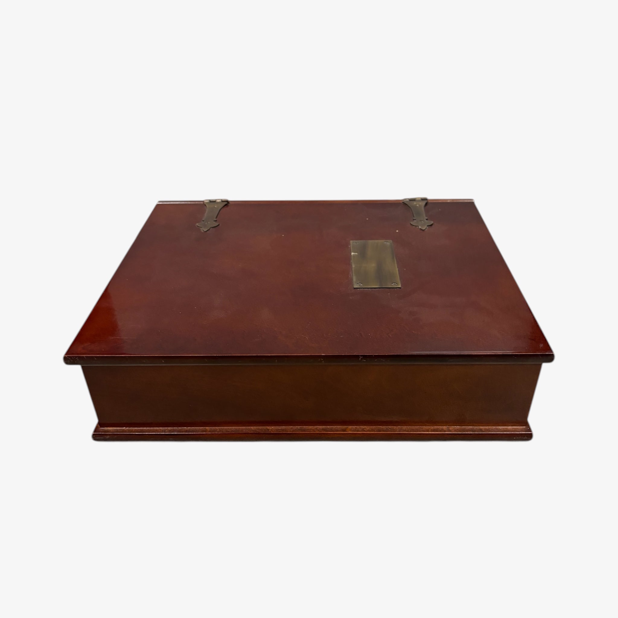 Vintage Bombay Company Mahogany Wooden Keepsake Chest w/Brass Hinges 14" x 12"x 3"