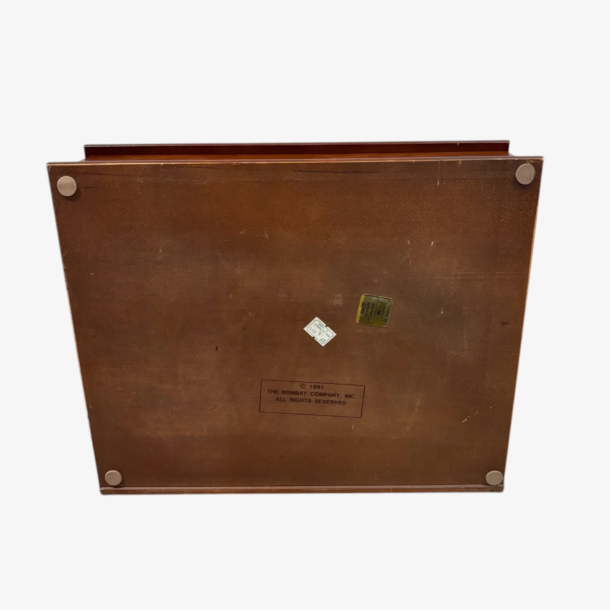 Vintage Bombay Company Mahogany Wooden Keepsake Chest w/Brass Hinges 14" x 12"x 3"