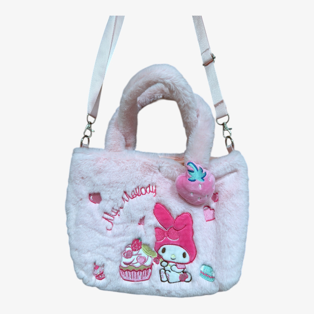 Sanrio My Melody Faux Fur Plush Tote Bag & Crossbody