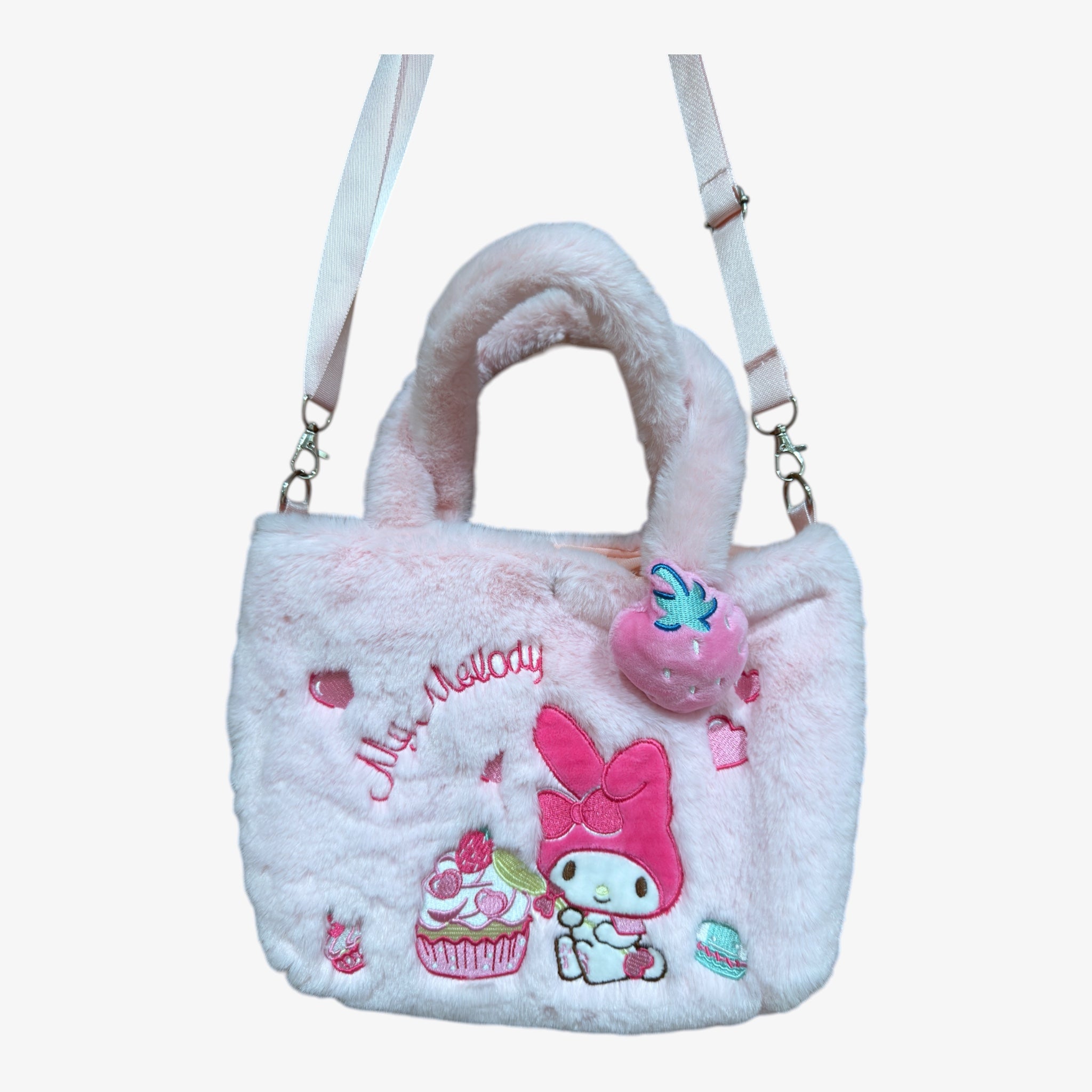 Sanrio My Melody Faux Fur Plush Tote Bag & Crossbody