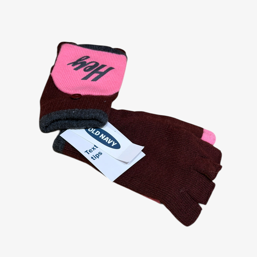 Old Navy Women’s Text-Friendly Sweater-Knit Gloves Burgundy/Pink