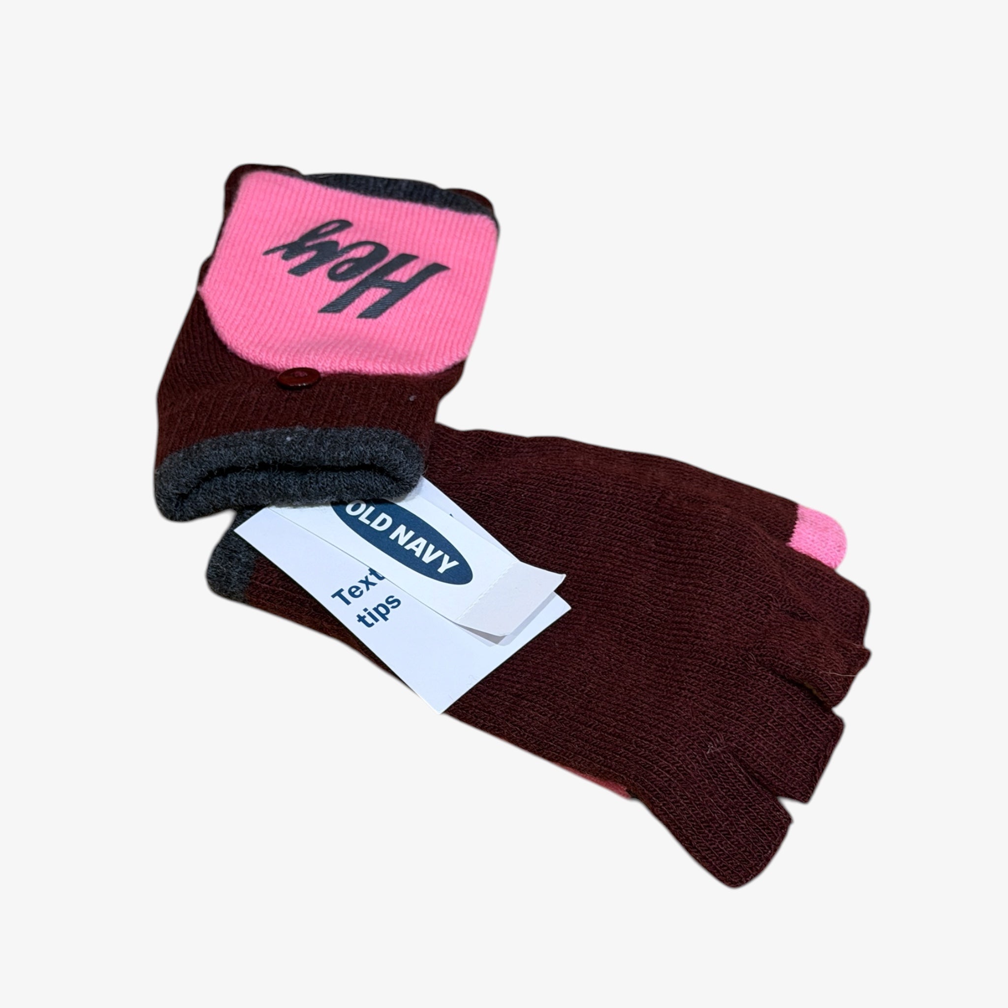 Old Navy Women’s Text-Friendly Sweater-Knit Gloves Burgundy/Pink