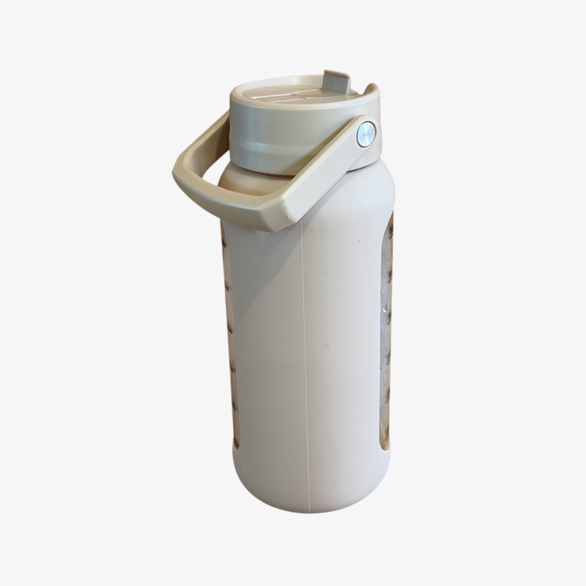 64oz Water Bottle with Time Marker and Silicone Sleeve