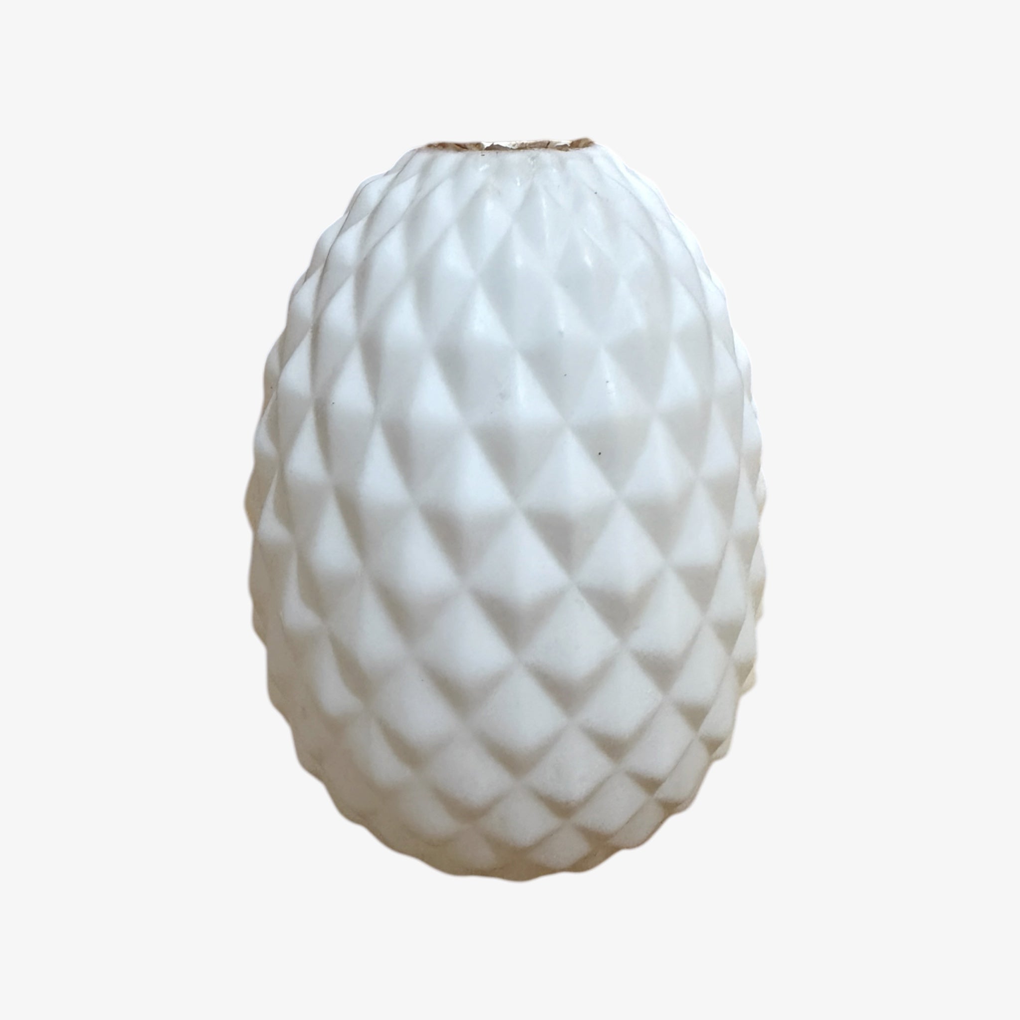 White Ceramic Pinecone Vase 5"H