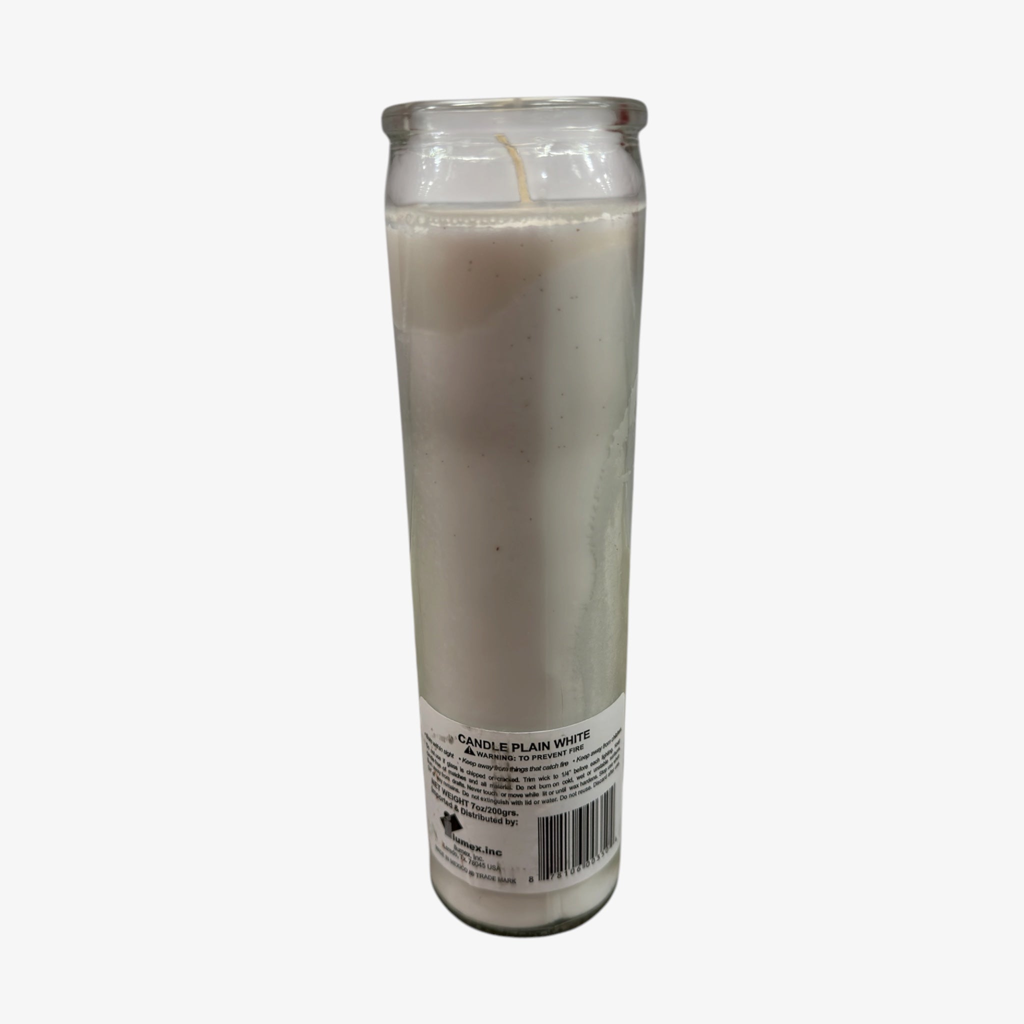 Lumex Prayer Plain White Candle 7oz 2"D x 8"H
