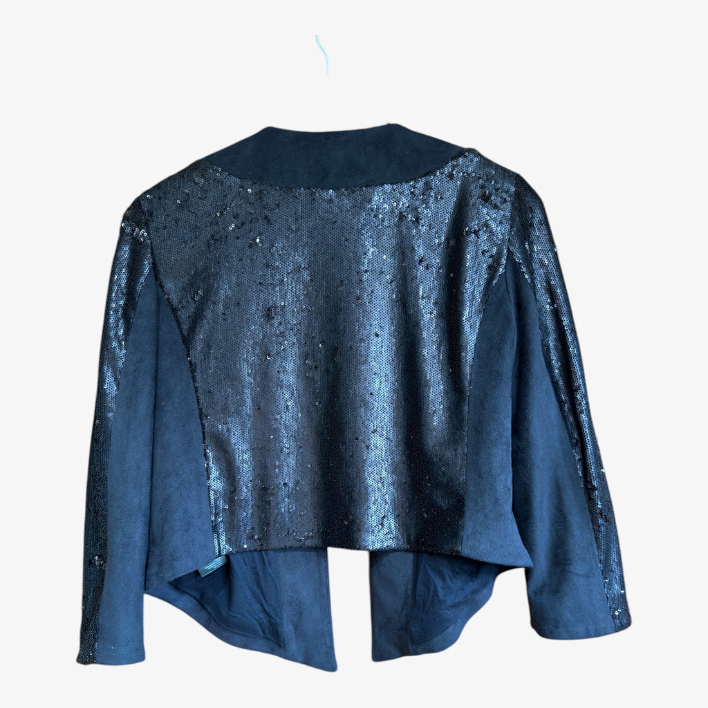 "Glam Sequin Open Blazer" from the Anthropologie Elevenses Size: XS Black