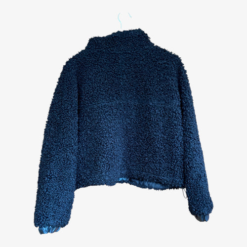 BlankNYC Faux Shearling Bomber Jacket Black Size: M