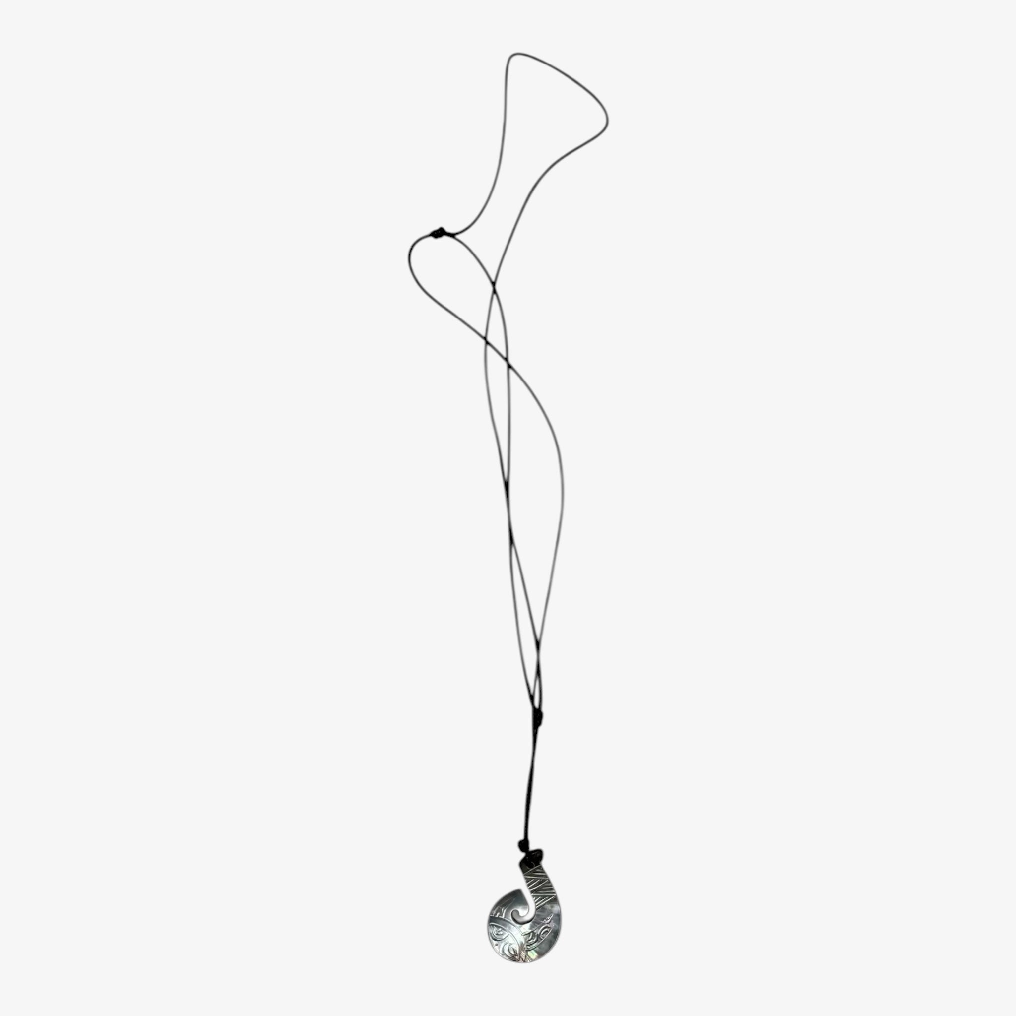 Handmade Mother of Pearl Hei Matau Fishhook Necklace