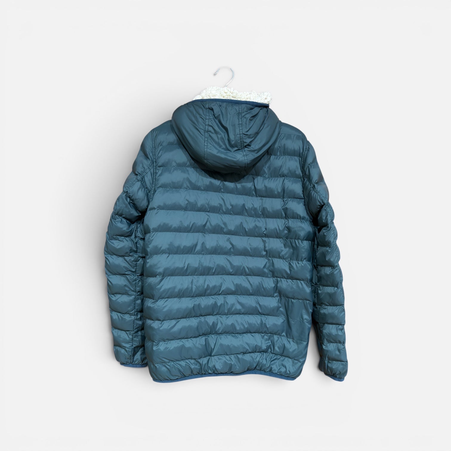 Men's 32 Degrees Heat Full Zip Sherpa Down Puffer Hooded Coat Green Size: S
