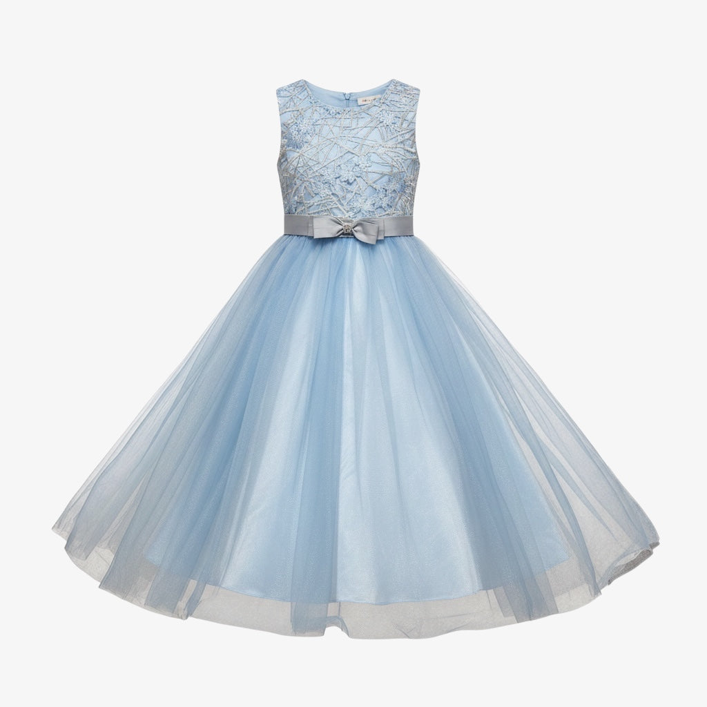 Flower Girls Tulle Lace Wedding/Party Dress Blue Size: 10-12