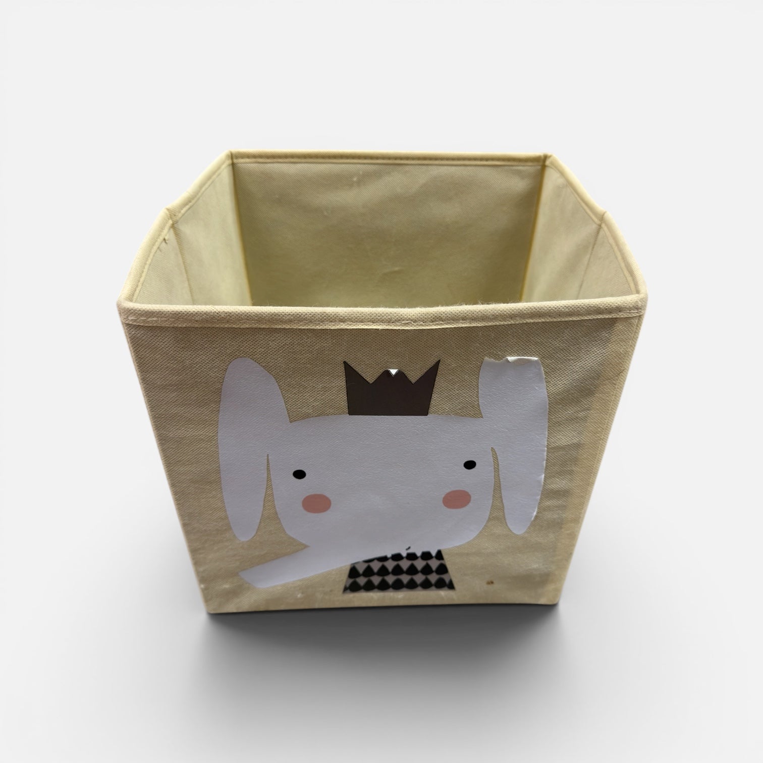 Foldable Fabric Storage Bin / Organizer With a Cartoon Dog Design 11" x 11"