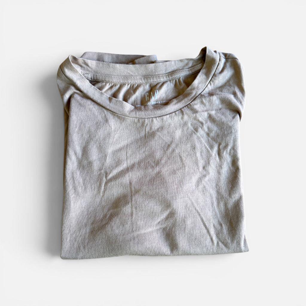 Gap Organic Cotton T-Shirt Brown Size:  S Petite