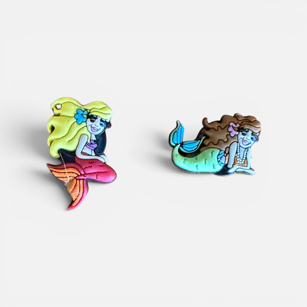 Set of 2 Mermaid Jibbitz Shoe Charms for Clog Sandals