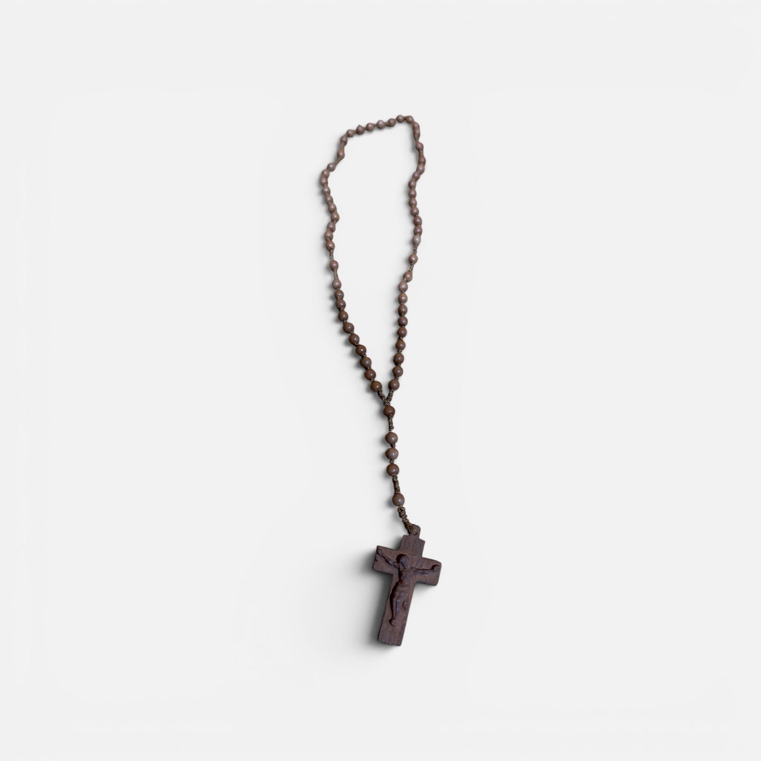 Handmade Wooden Rosary 14"L