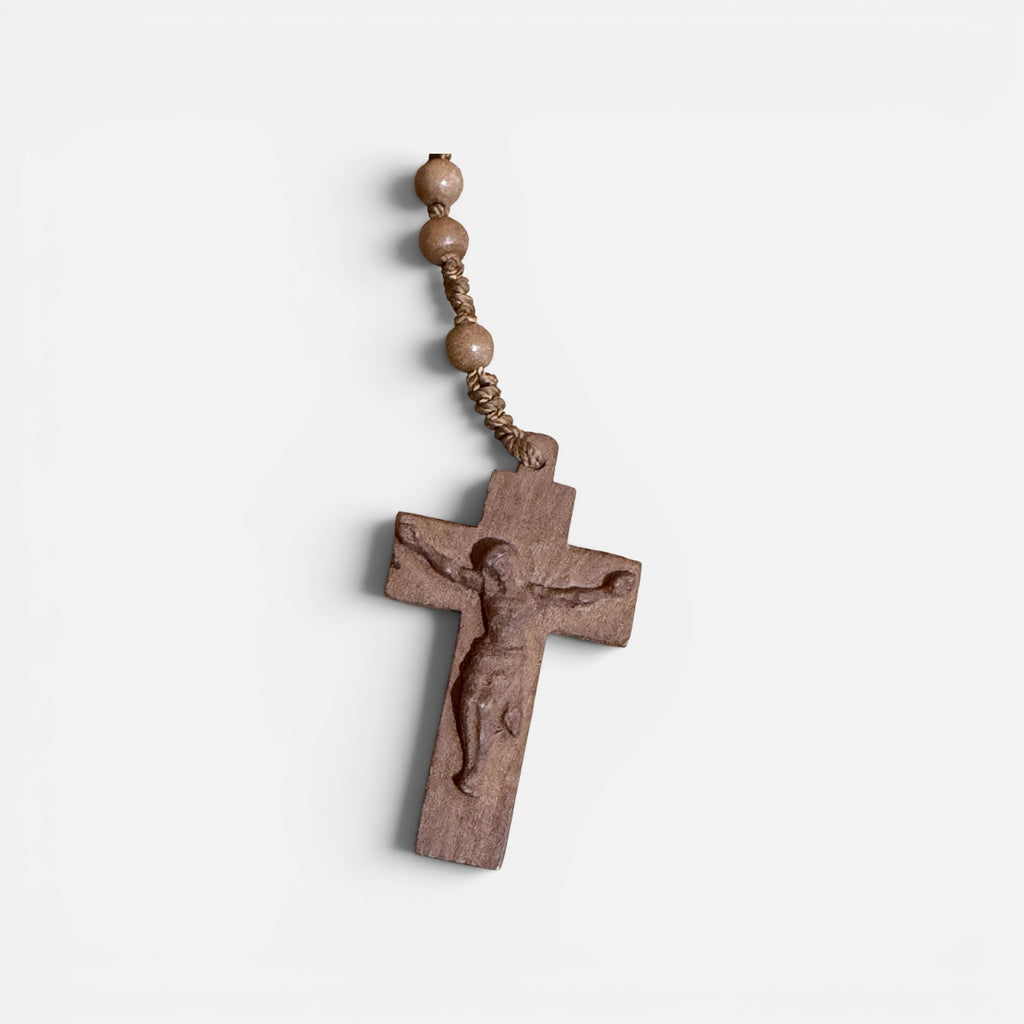 Handmade Wooden Rosary 14"L