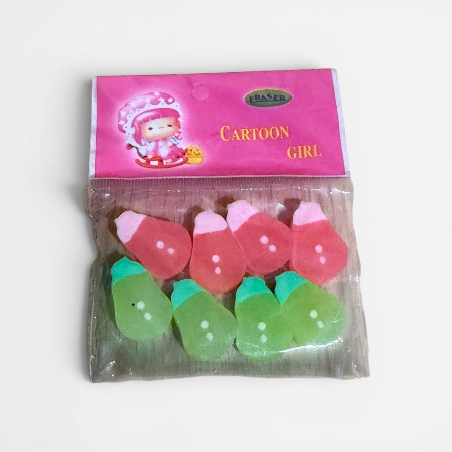 Cartoon Fruit-shaped Erasers 8ct