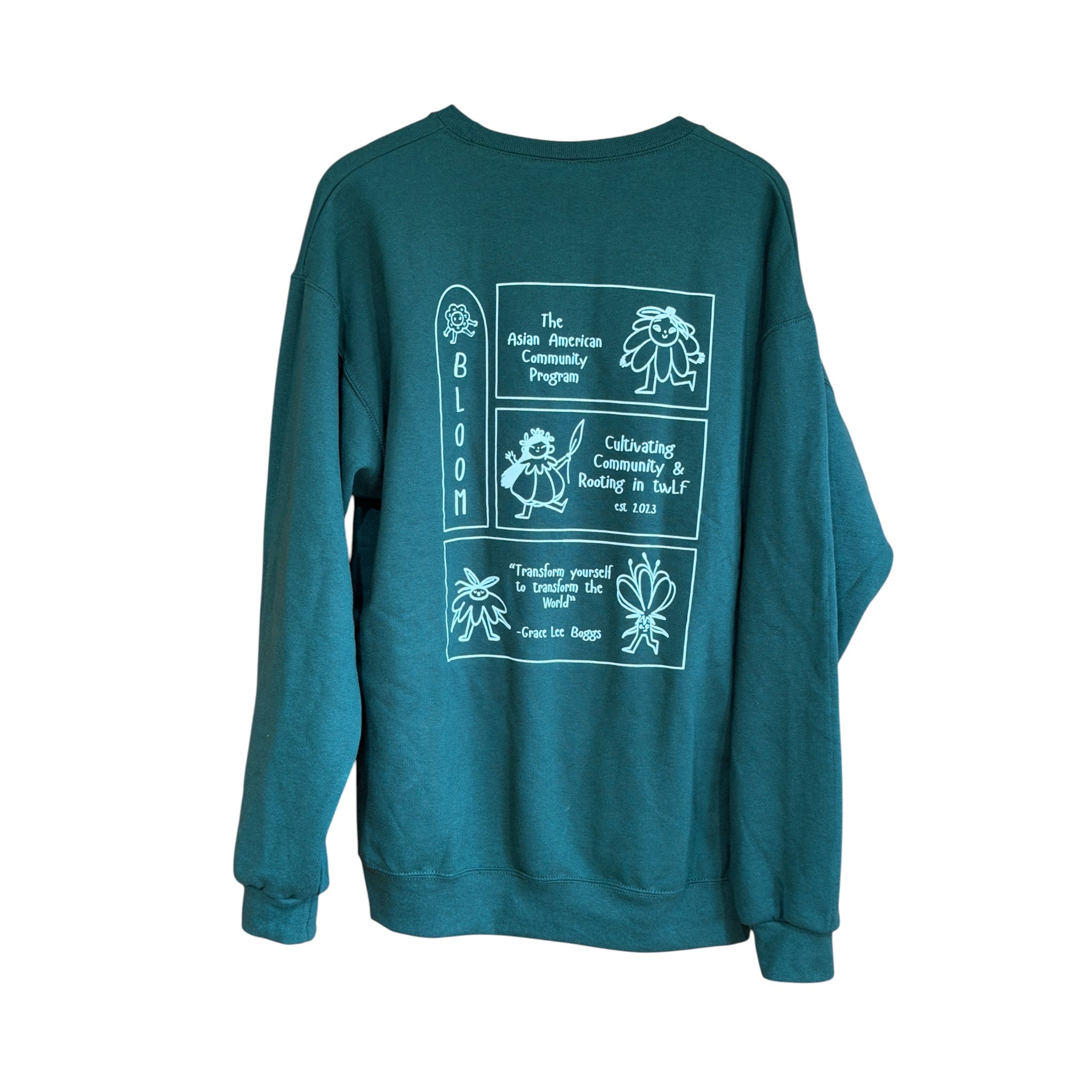 Green Jerzees Crewneck Sweatshirt - The Asian American Community Program, Size" L