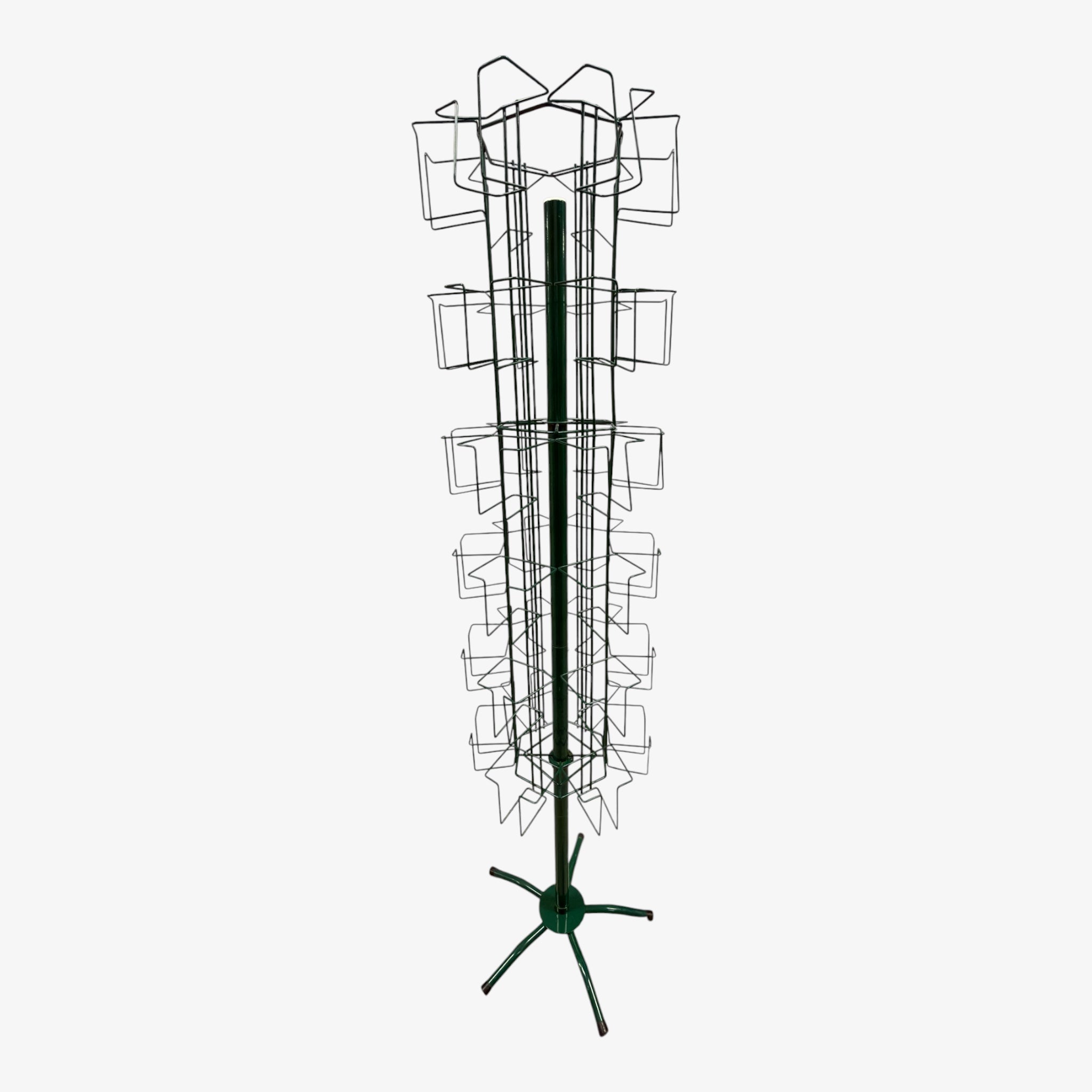 Rotating Metal Wire Floor Display Stand for Brochures, Greeting Cards or Postcards 14"W x 63"H