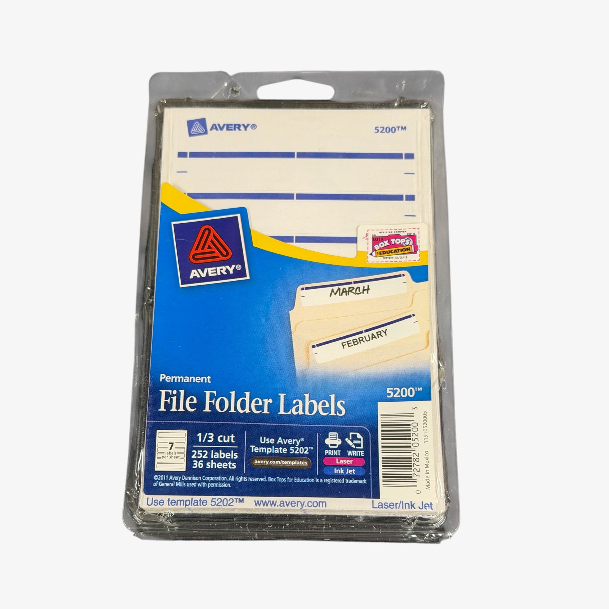 Avery 5200 Permanent File Folder Labels Featuring a Blue Border