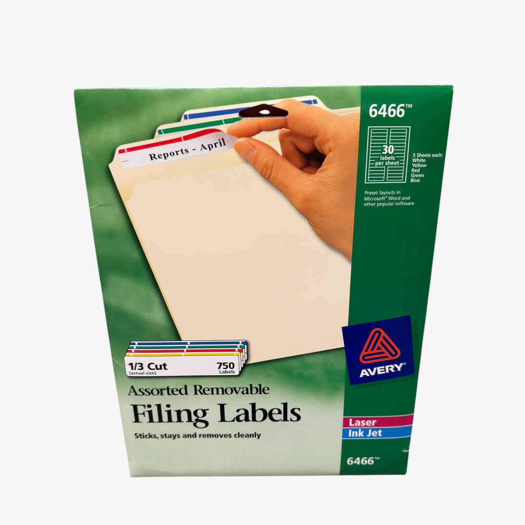 Avery Removable Filing Labels (model 6466) with Assorted Color-coded Bars