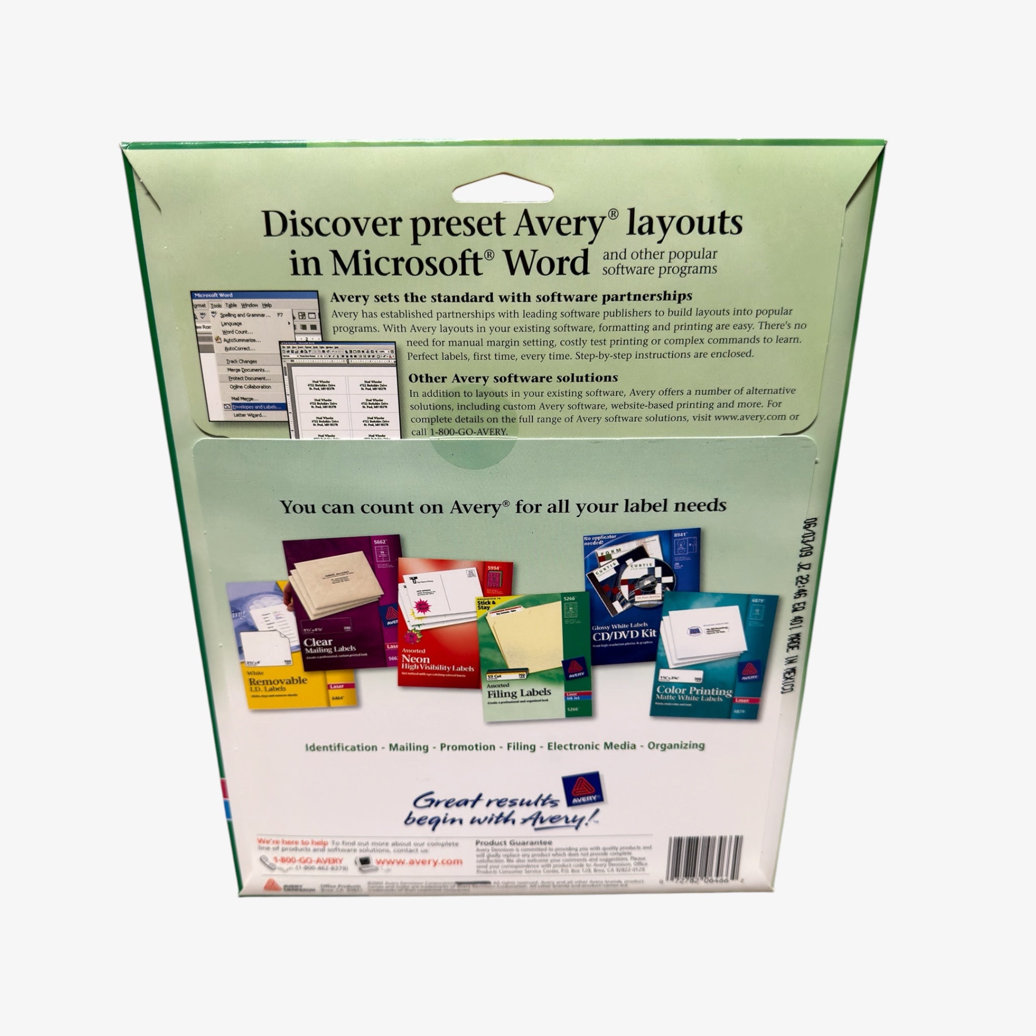 Avery Removable Filing Labels (model 6466) with Assorted Color-coded Bars