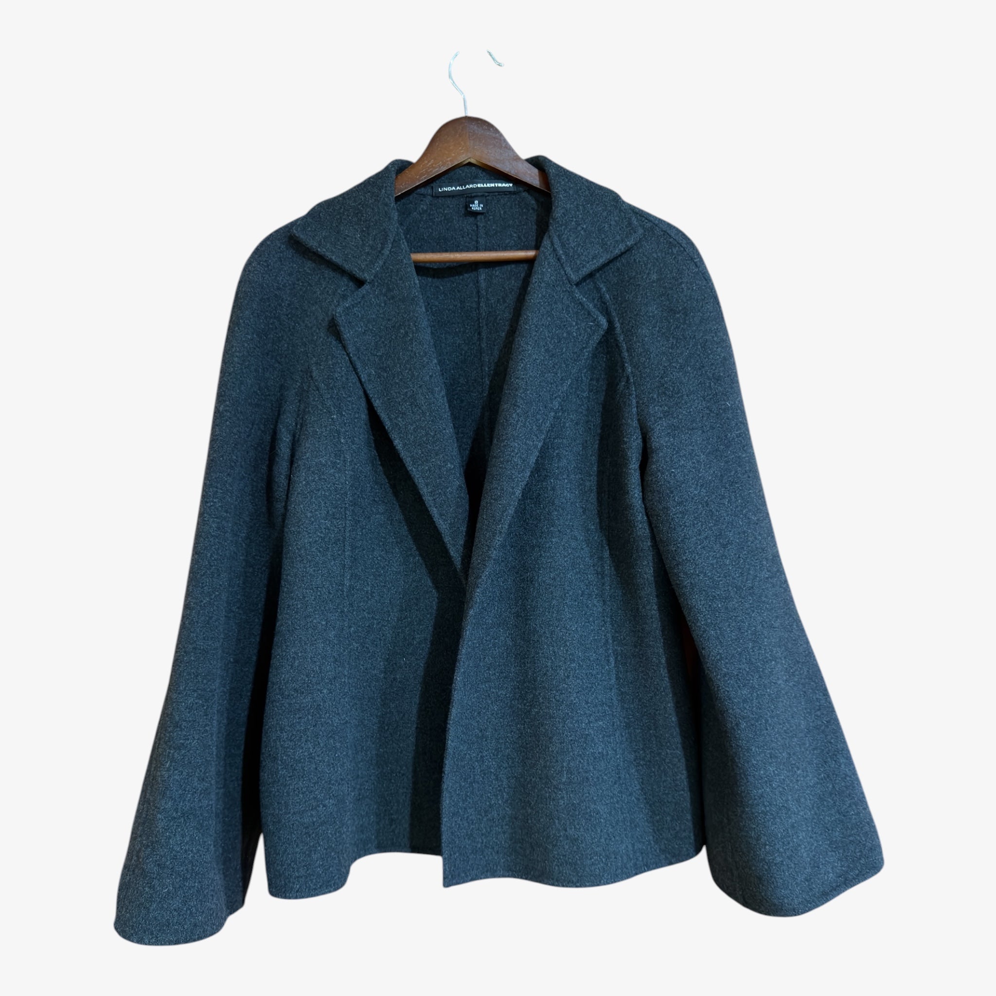 Linda Allard Ellen Tracy Classic Wool Swing Coat Size: 8