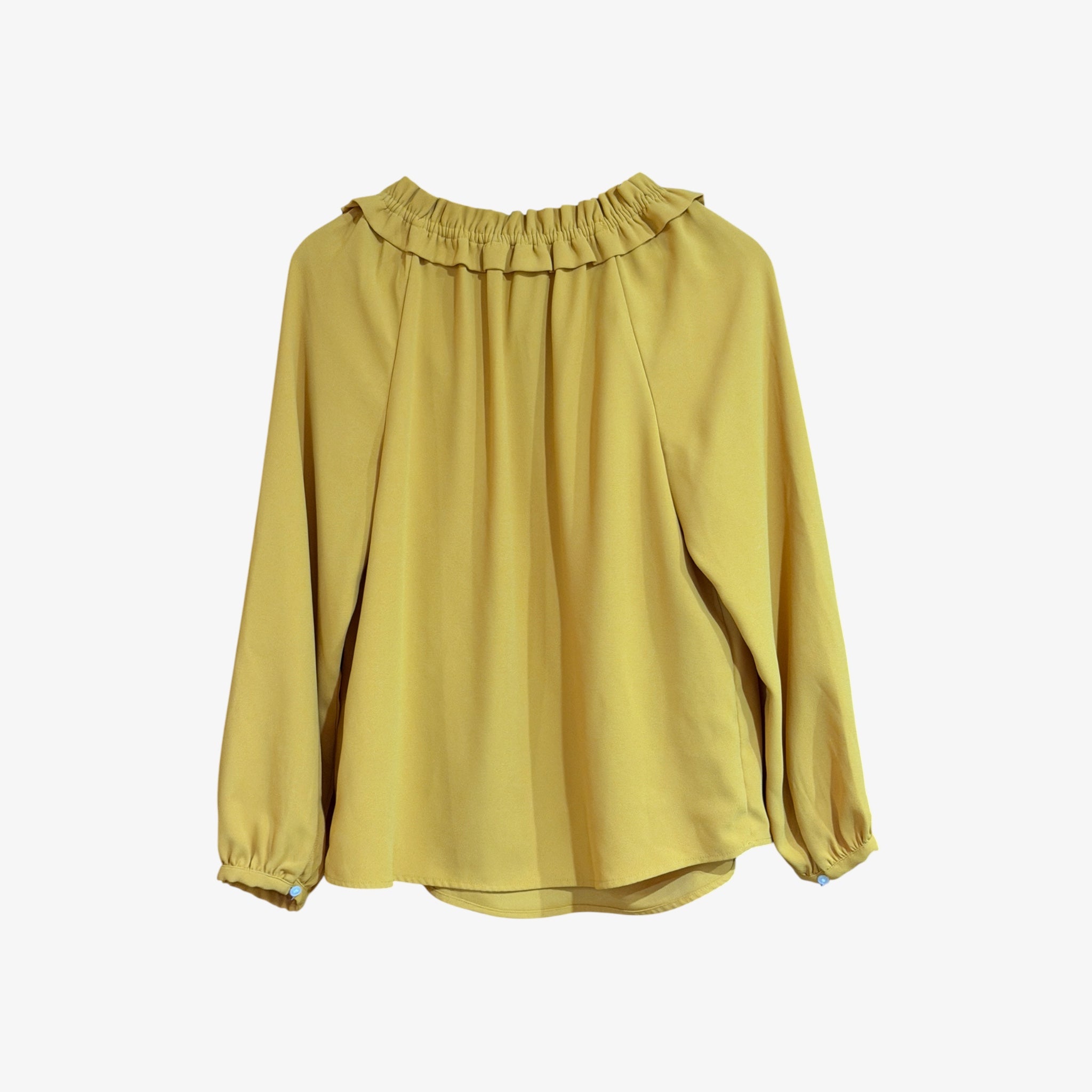J.Crew Drapey Ruffleneck Blouse Mustard Yellow Size: S