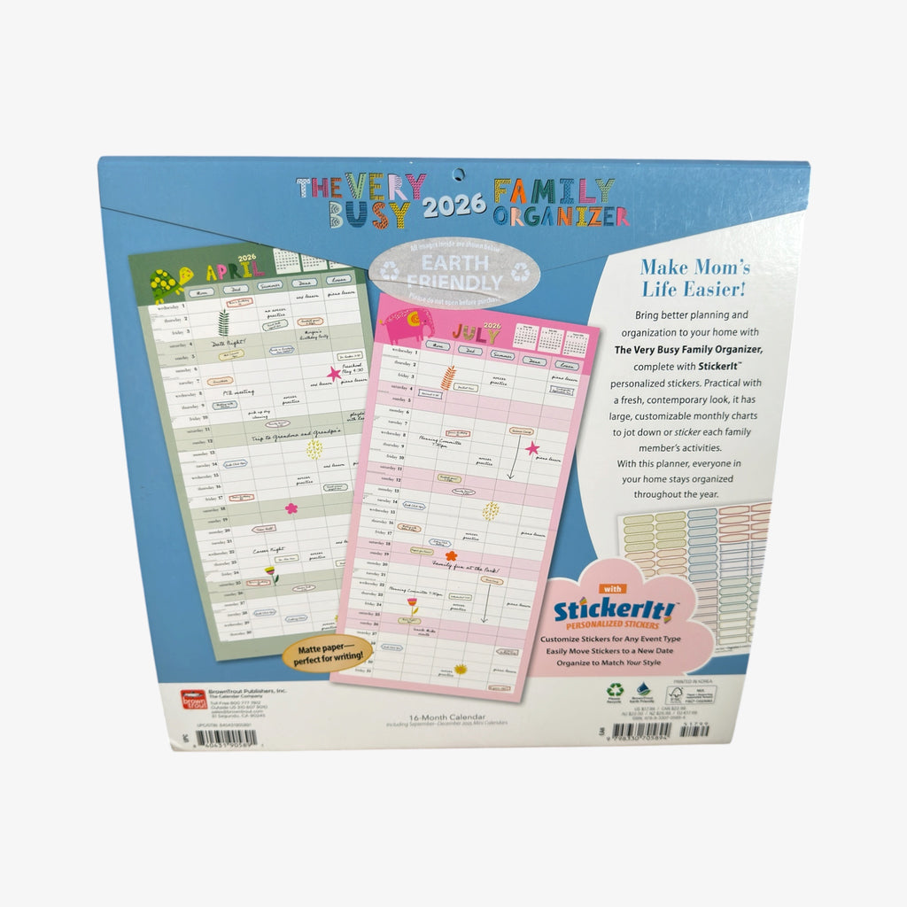 BrownTrout Mom's 2026 Family Planner 12" x 12"