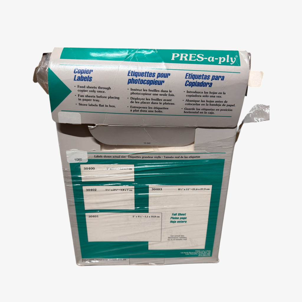 Avery® Pres-A-Ply Copier Labels, 1 x 2-3/4, White, 3300/Box AVE30400