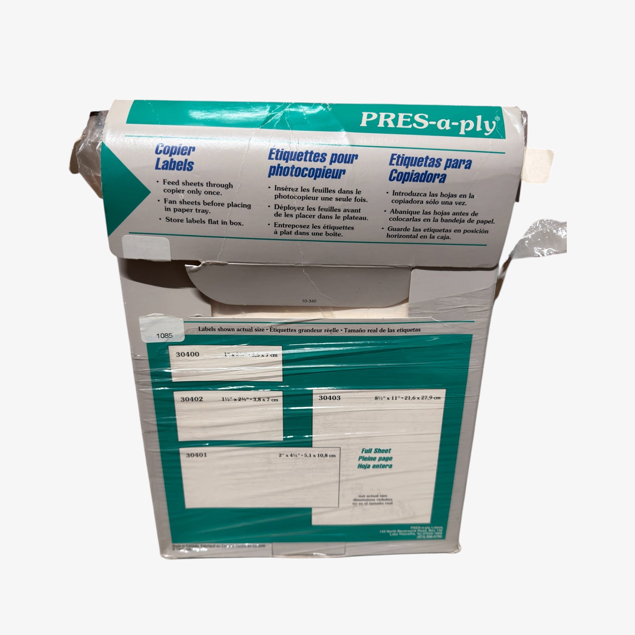 Avery® Pres-A-Ply Copier Labels, 1 x 2-3/4, White, 3300/Box AVE30400