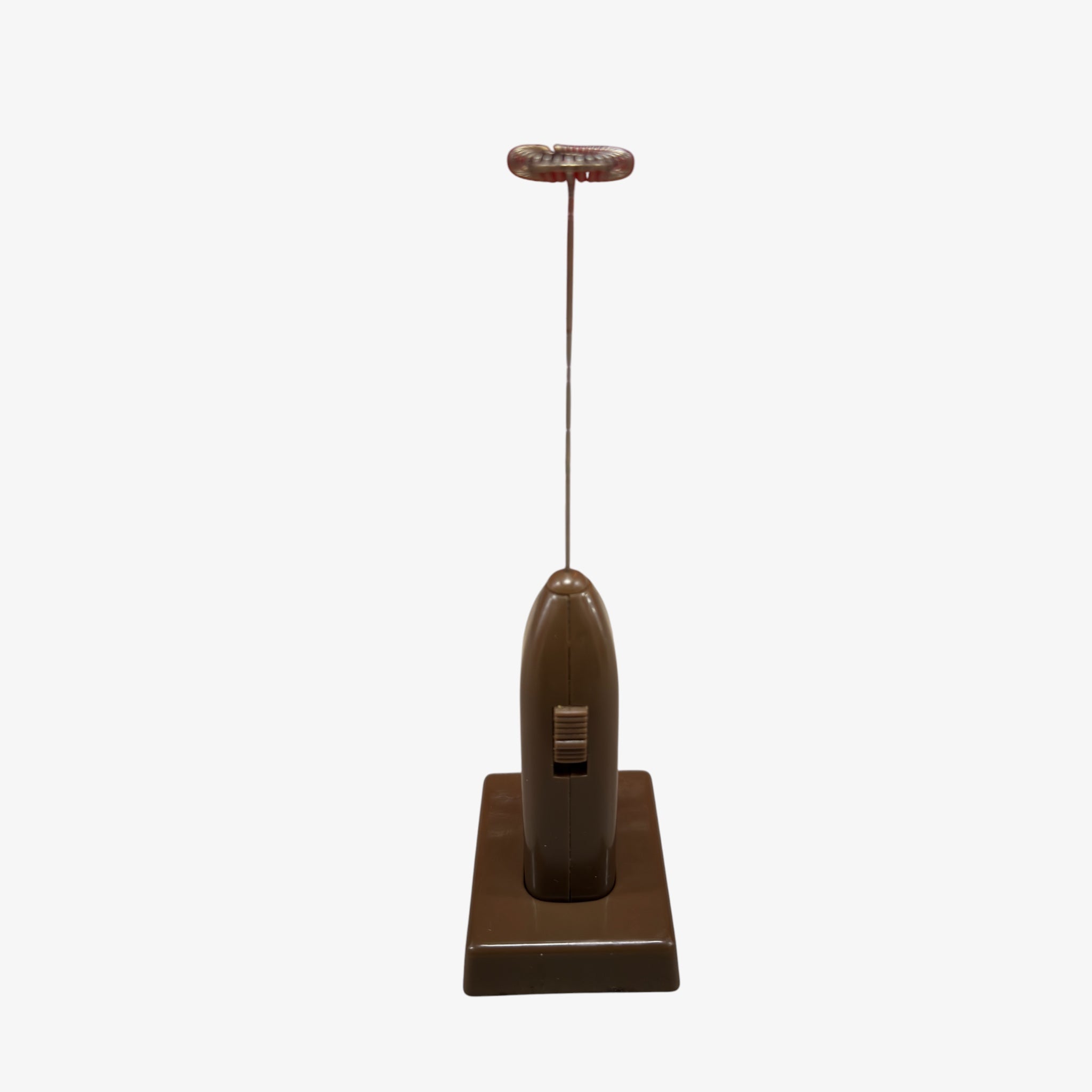 Brown Electric Milk Frother w/Stand