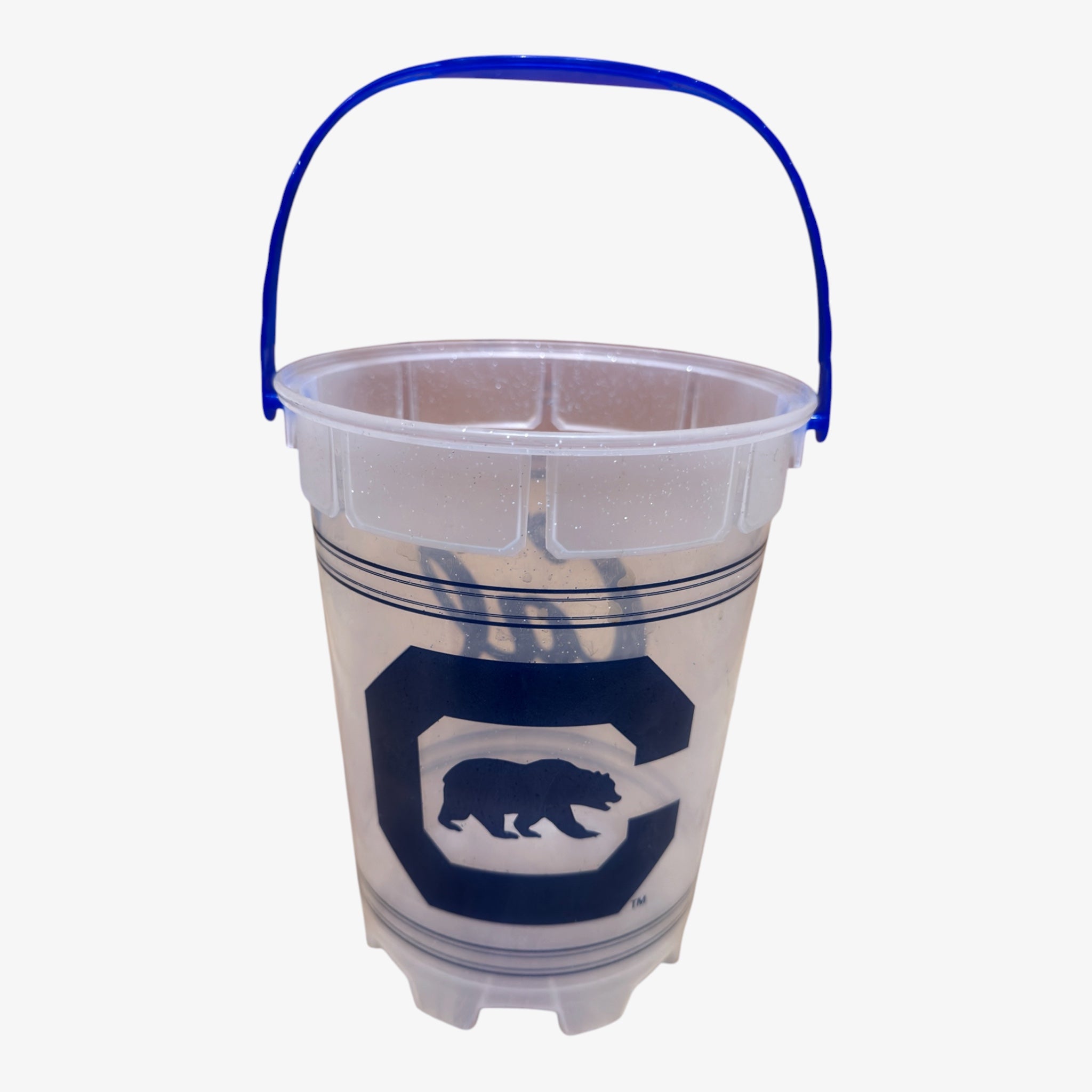 Cal Plastic Drink Ice Bucket with Blue Handle