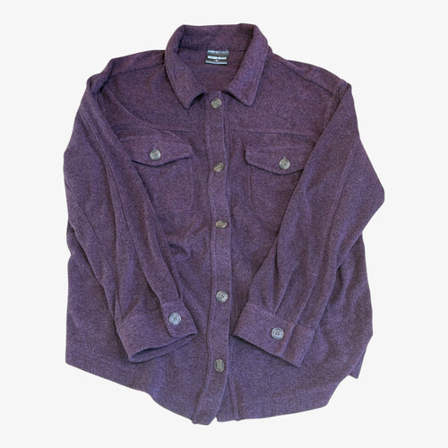 32 Degrees Heat Women's Soft Button-Up Shirt Jacket Eggplant Size: M